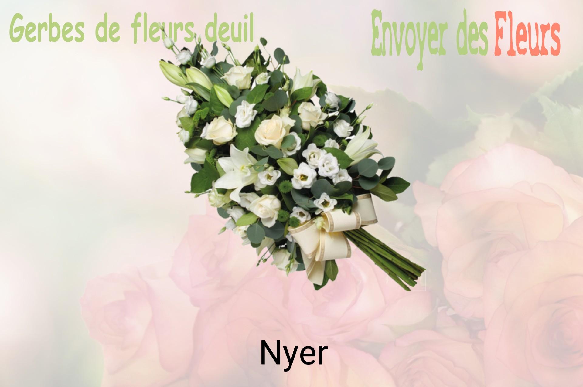 Gerbe de fleurs de deuil livrée à Nyer
